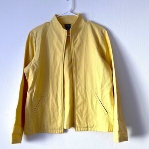 Eileen Fisher Yellow Blazer Size Medium Petite Ribbed Officewear